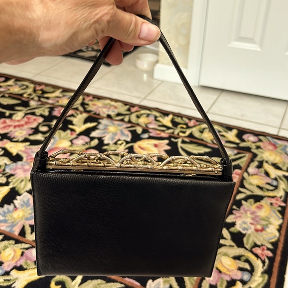 Vintage Original by Caprice 1950’s Structured Black Patent Leather Handbag. EUC - Picture 4 of 10